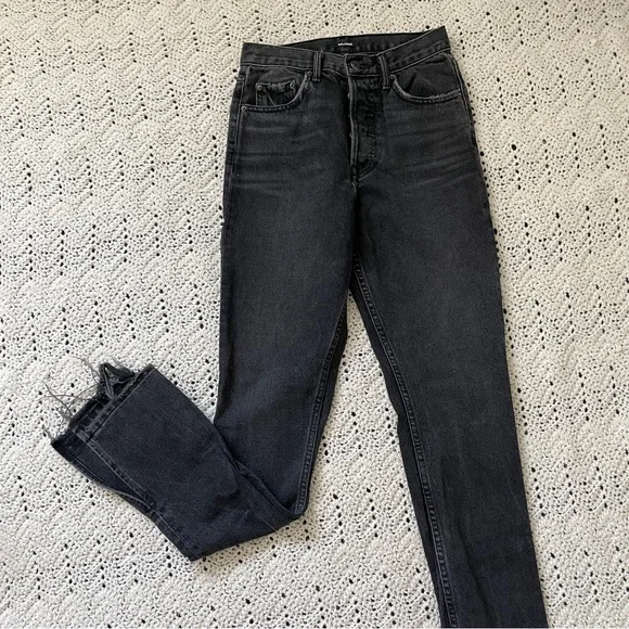 GRLFRND Natalia High-Rise Skinny Split Jean Hot Stuff Black (Size 25)